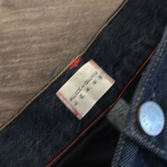 alice + olivia Kal Baggy Cargo Side Slit Dark Rinse Jean - Picture 4 of 5